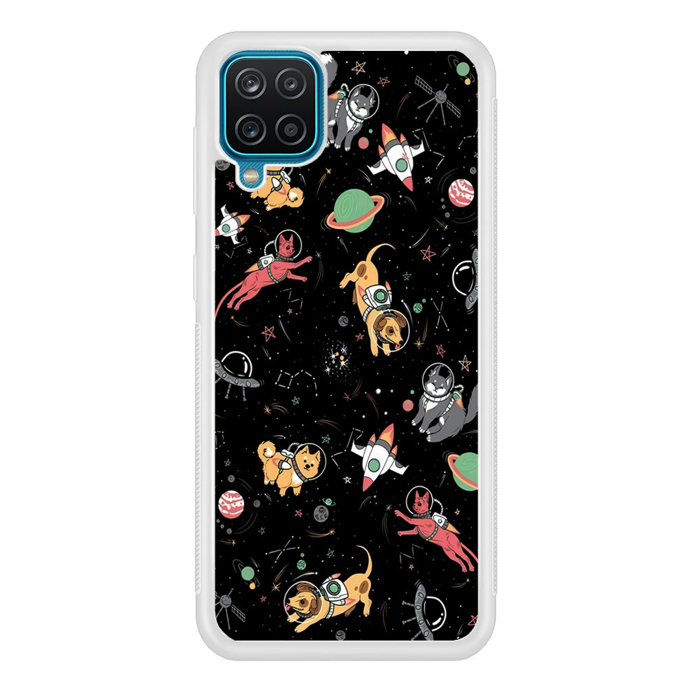 Dogs and Cats Space Form Samsung Galaxy A12 Case