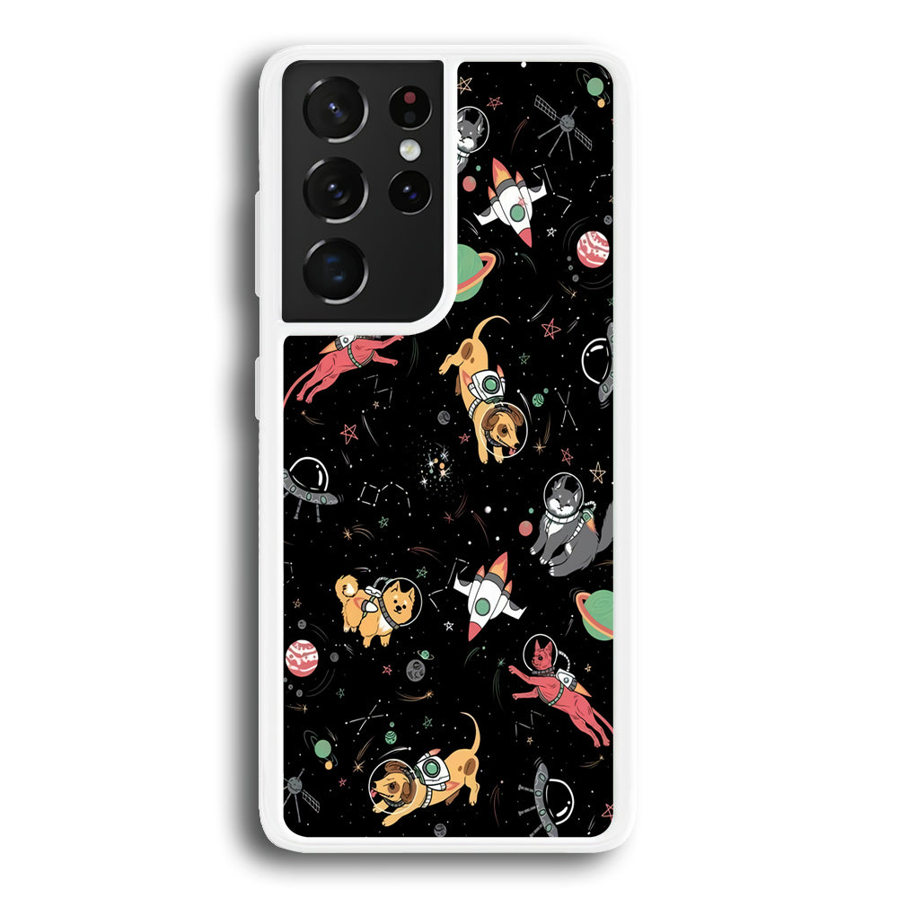 Dogs and Cats Space Form Samsung Galaxy S21 Ultra Case