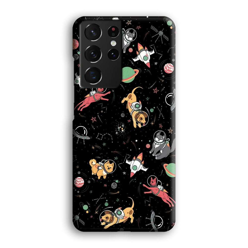 Dogs and Cats Space Form Samsung Galaxy S21 Ultra Case