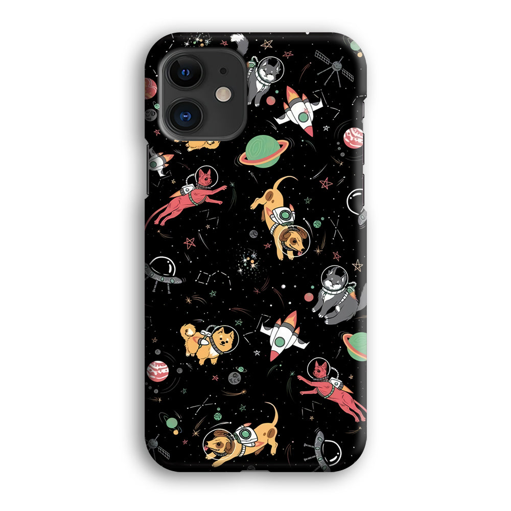 Dogs and Cats Space Form iPhone 12 Case
