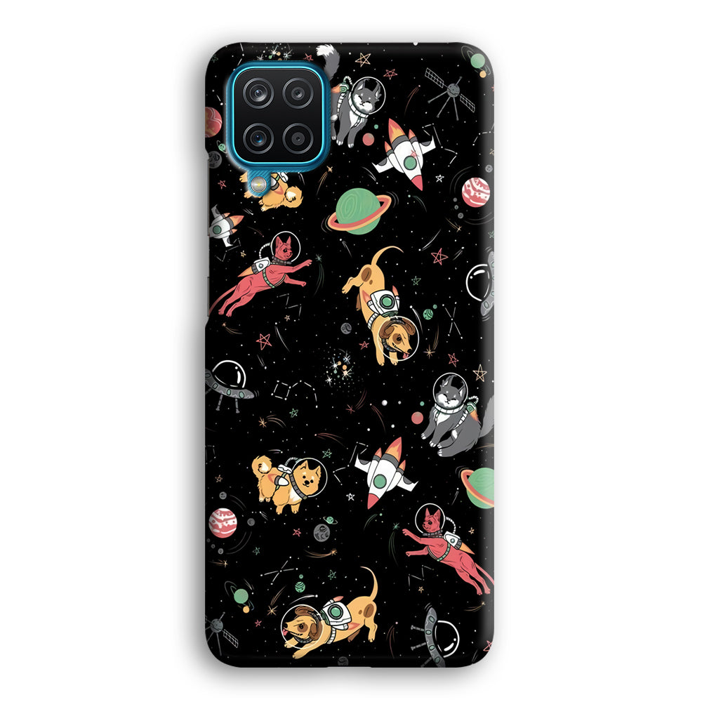 Dogs and Cats Space Form Samsung Galaxy A12 Case