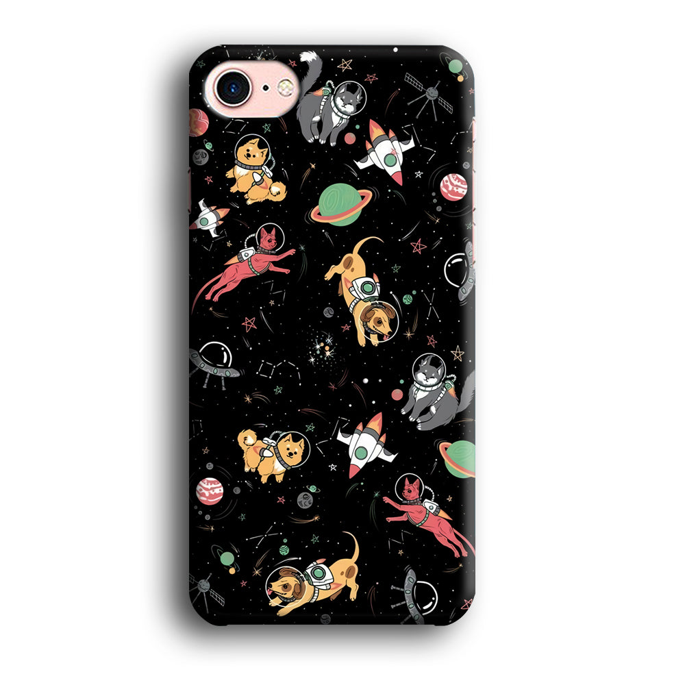 Dogs and Cats Space Form iPhone 8 Case