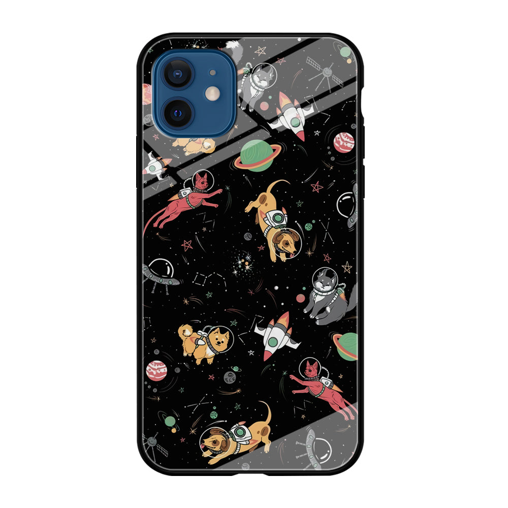 Dogs and Cats Space Form iPhone 12 Case