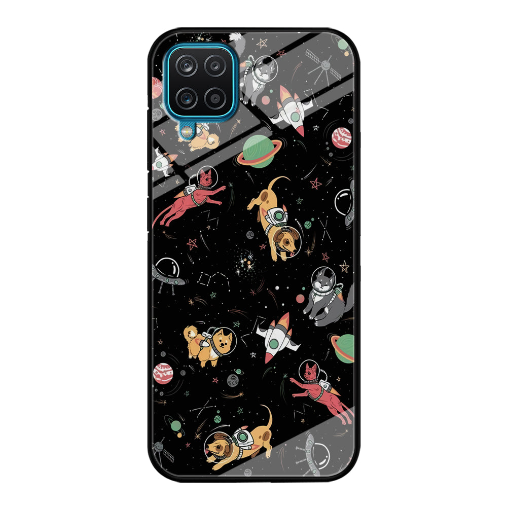 Dogs and Cats Space Form Samsung Galaxy A12 Case