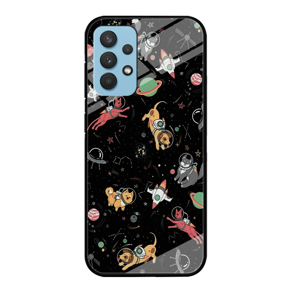 Dogs and Cats Space Form Samsung Galaxy A32 Case