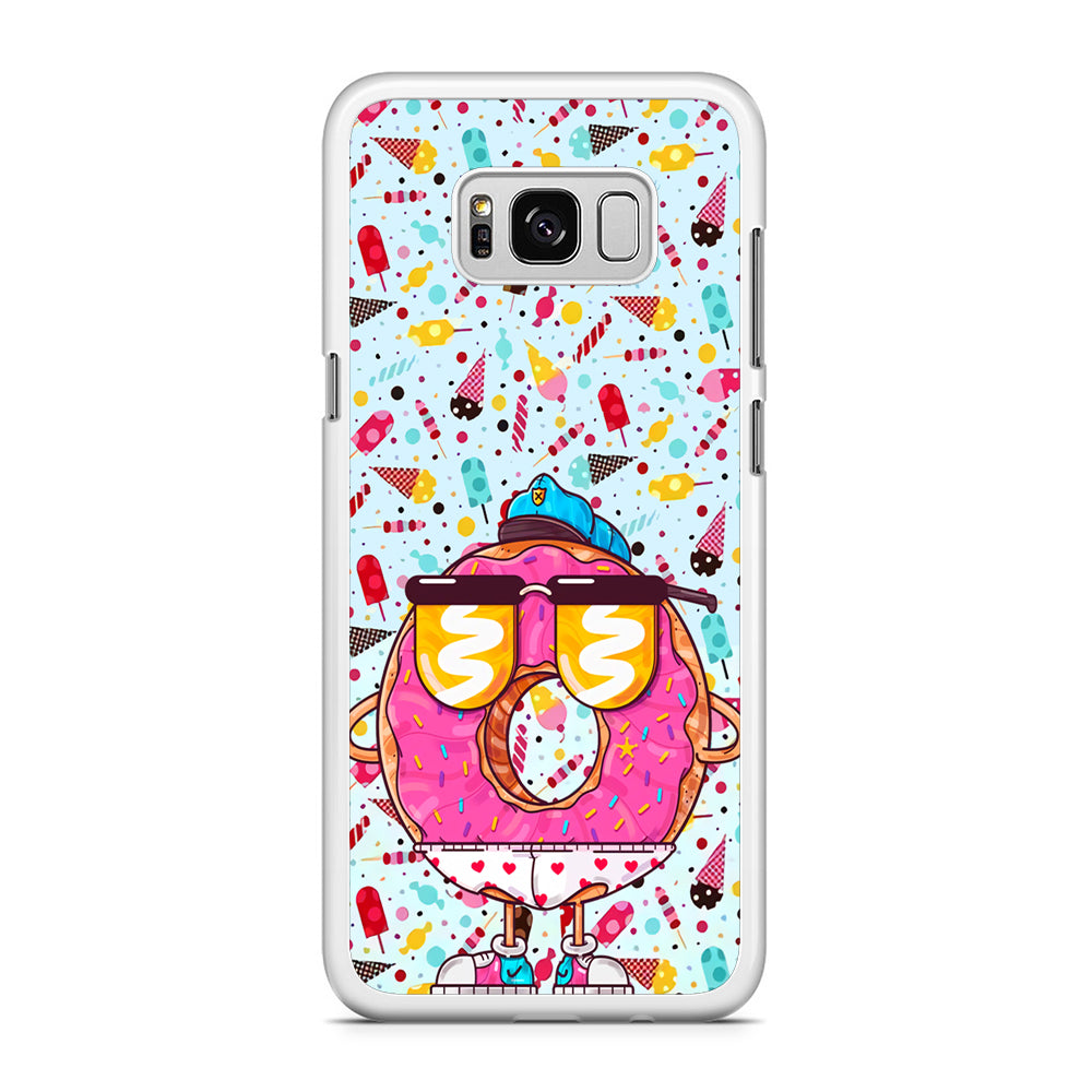 Donut, Police Candy Samsung Galaxy S8 Plus Case Rubber White (2D Case)