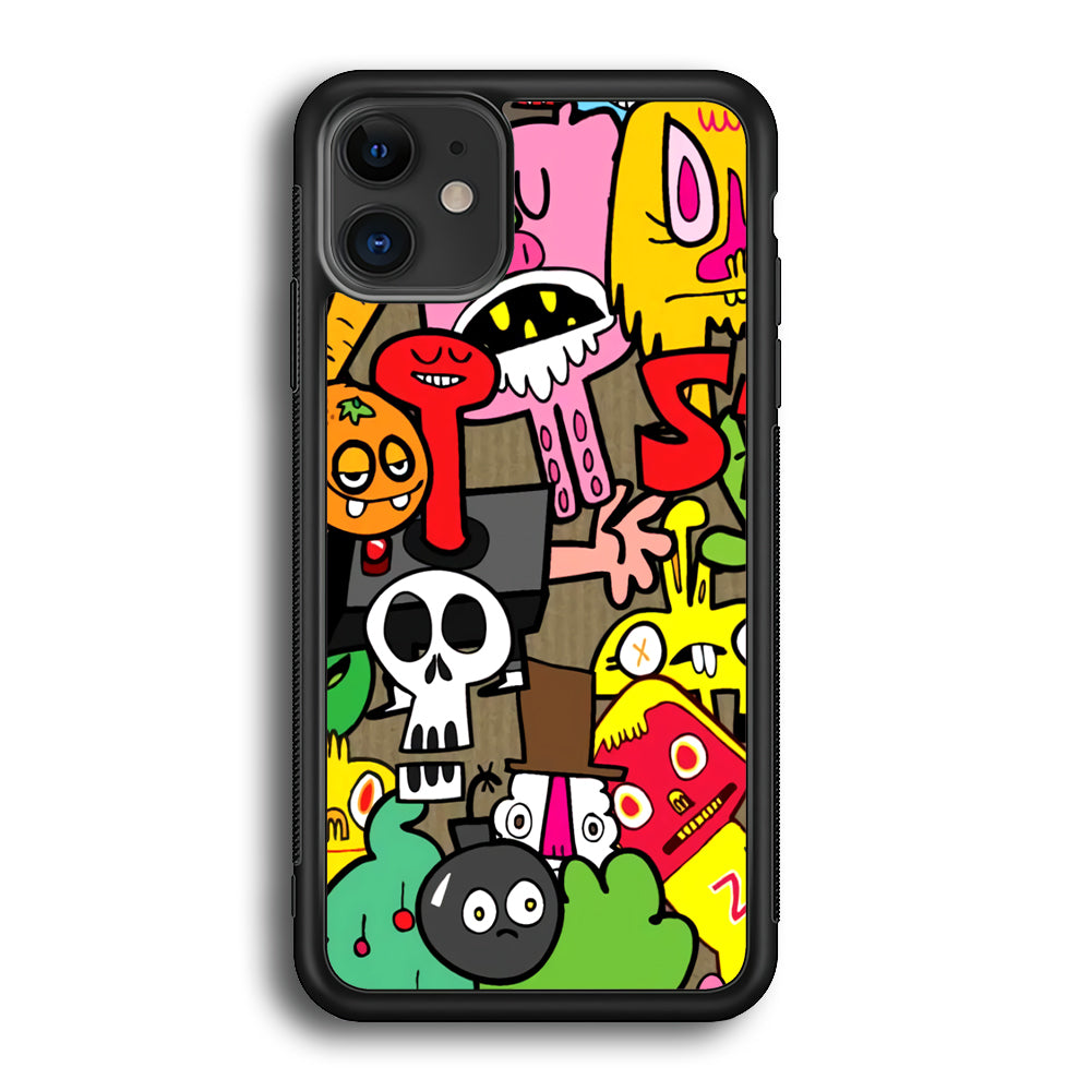 Doodle Halloween Scary Night iPhone 12 Case