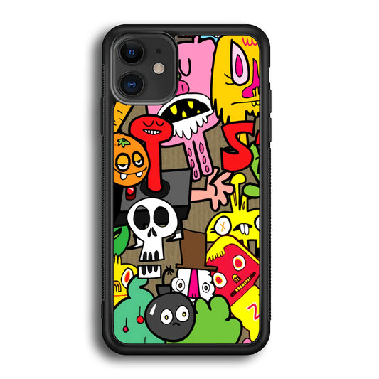 Doodle Halloween Scary Night iPhone 12 Case