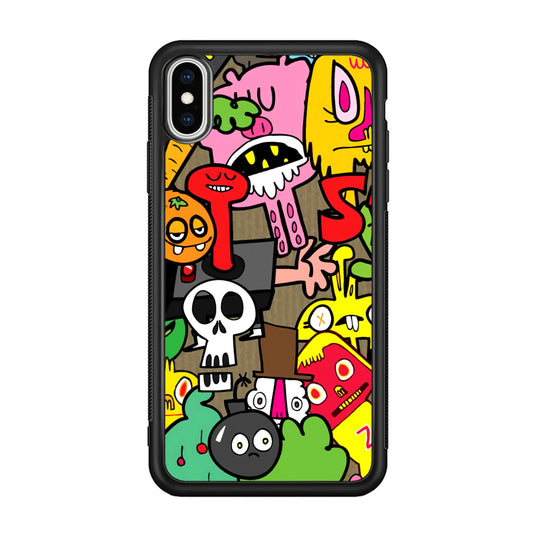 Doodle Halloween Scary Night iPhone X Case