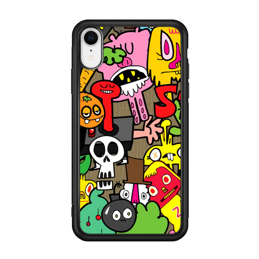 Doodle Halloween Scary Night iPhone XR Case