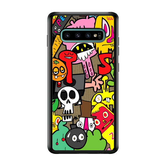 Doodle Halloween Scary Night Samsung Galaxy S10 Case