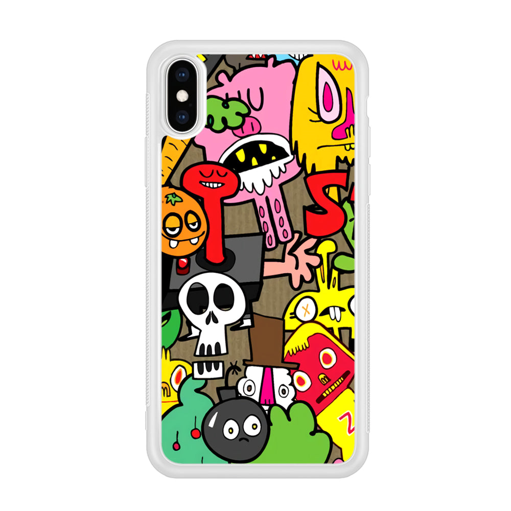 Doodle Halloween Scary Night iPhone X Case