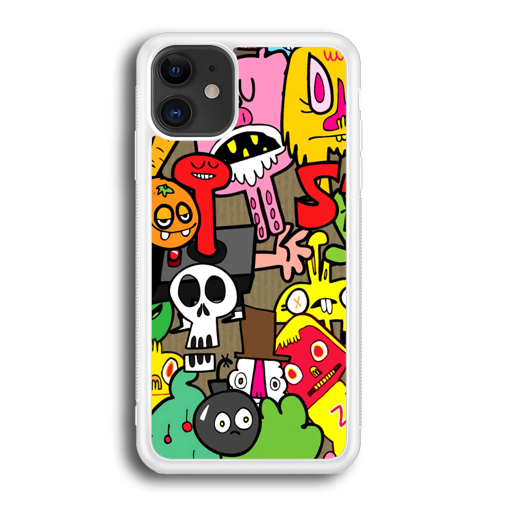 Doodle Halloween Scary Night iPhone 12 Case