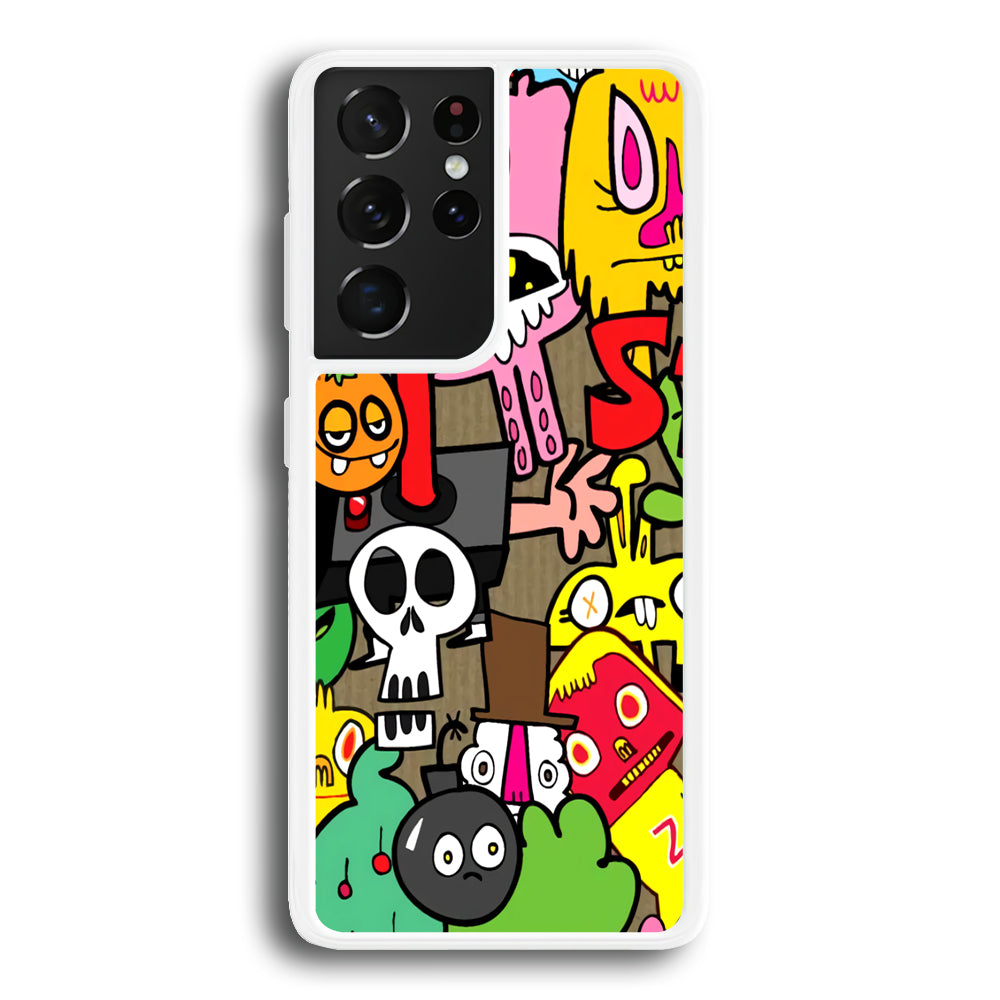 Doodle Halloween Scary Night Samsung Galaxy S21 Ultra Case