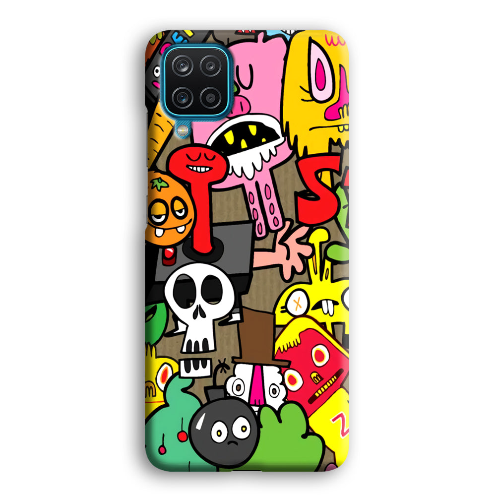Doodle Halloween Scary Night Samsung Galaxy A12 Case