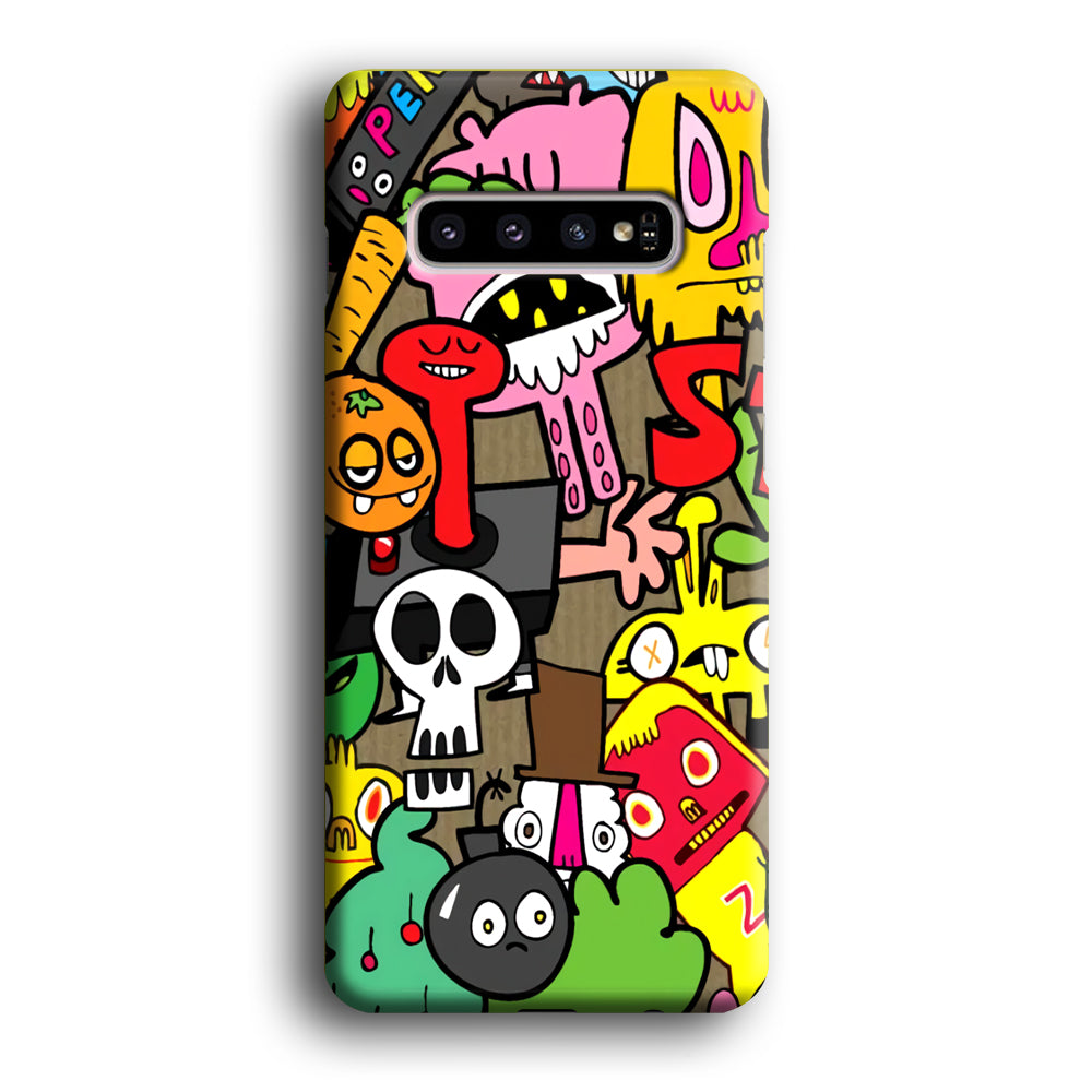 Doodle Halloween Scary Night Samsung Galaxy S10 Case