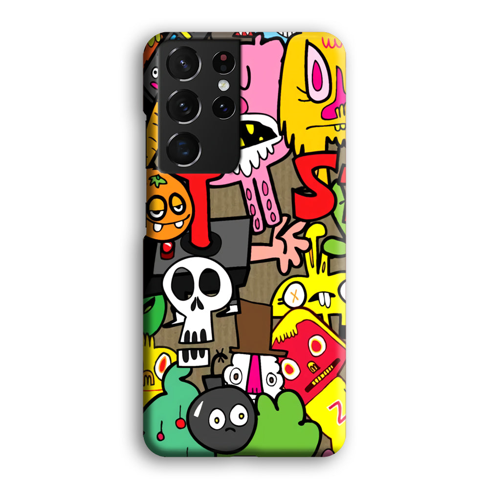 Doodle Halloween Scary Night Samsung Galaxy S21 Ultra Case