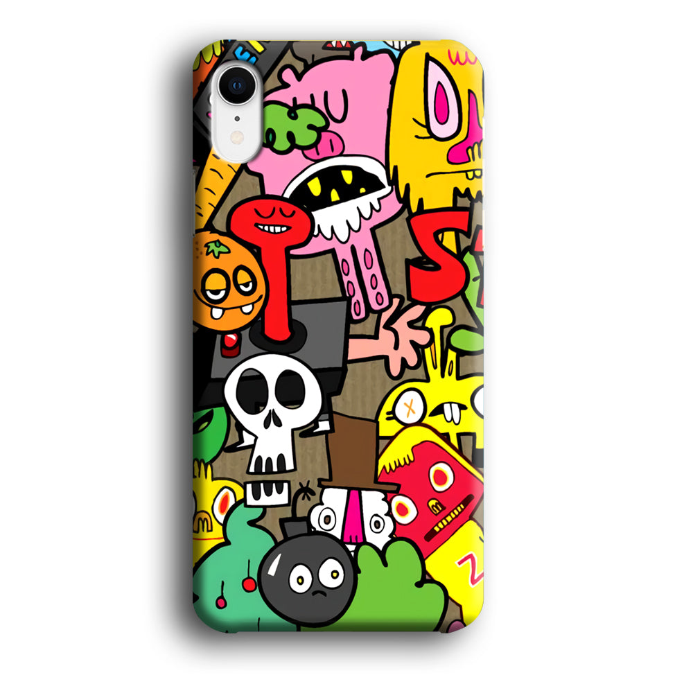 Doodle Halloween Scary Night iPhone XR Case