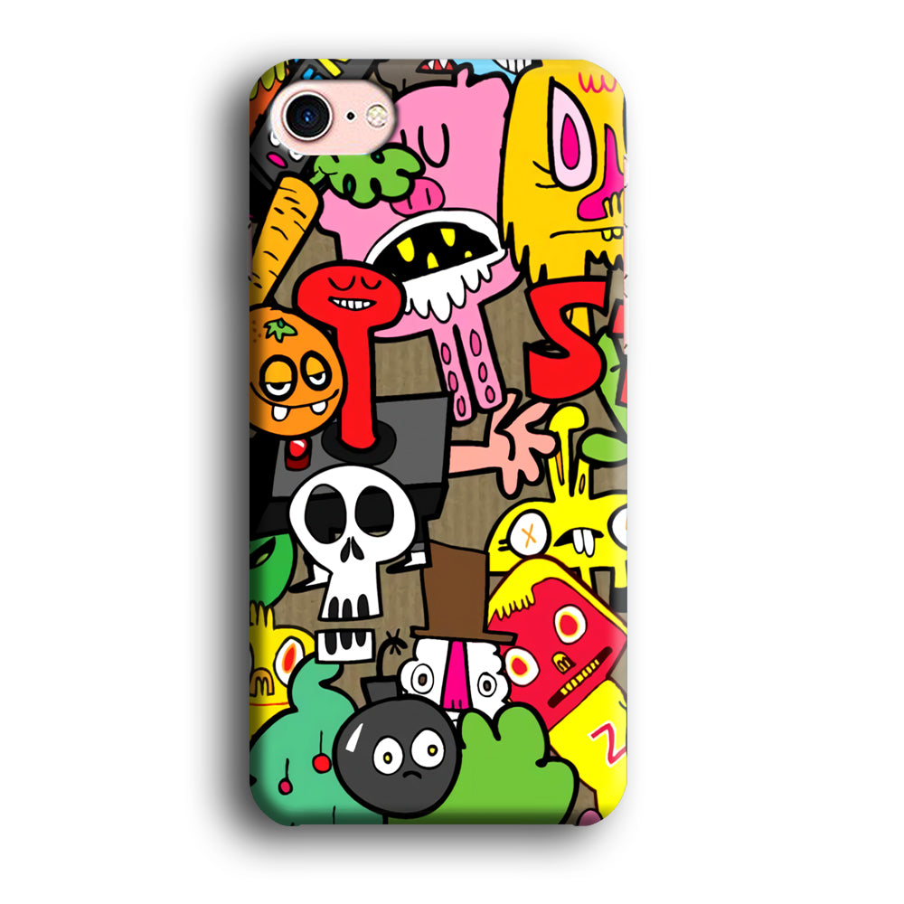 Doodle Halloween Scary Night iPhone 8 Case