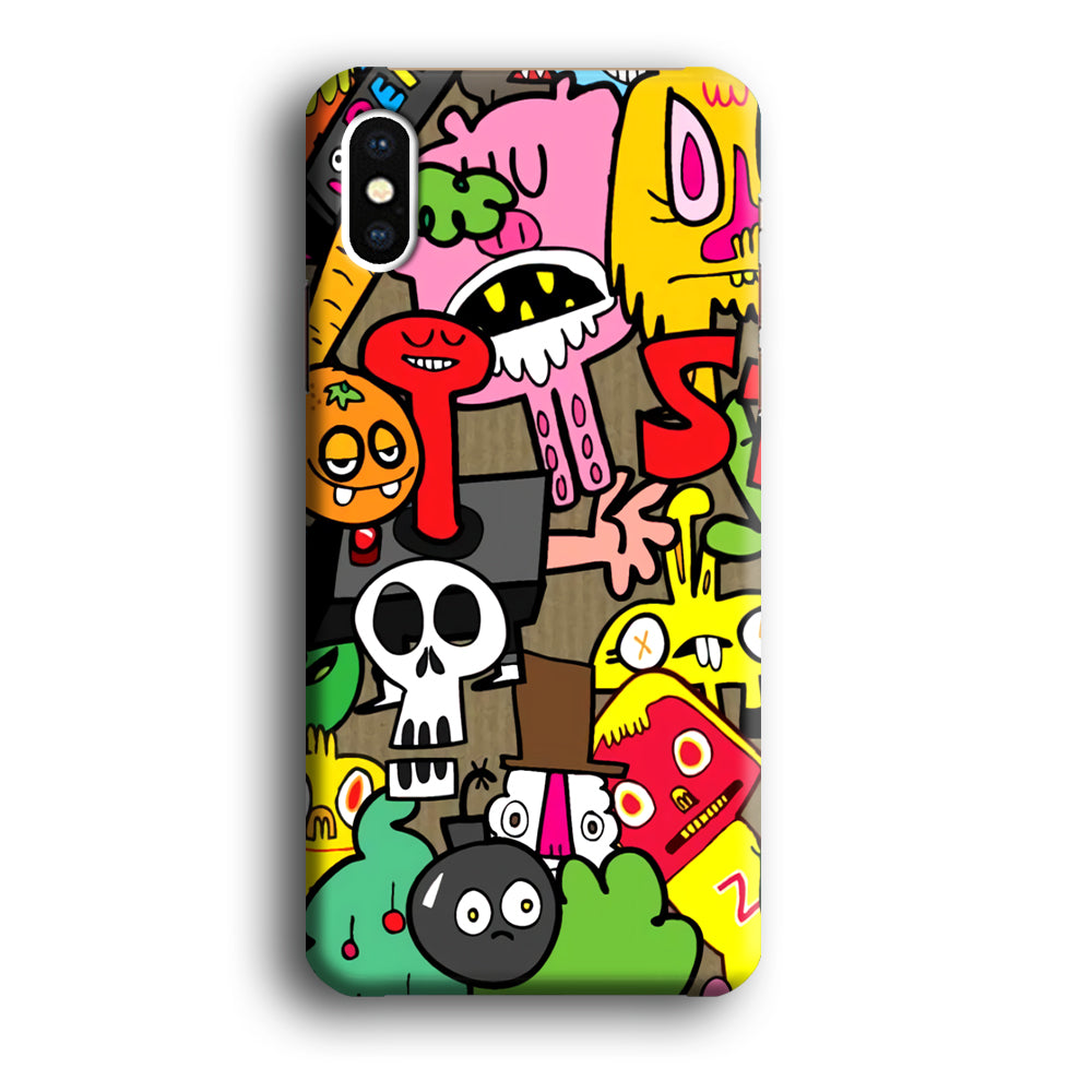 Doodle Halloween Scary Night iPhone X Case