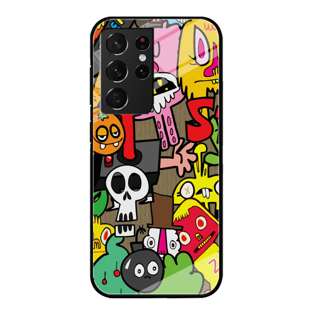 Doodle Halloween Scary Night Samsung Galaxy S21 Ultra Case