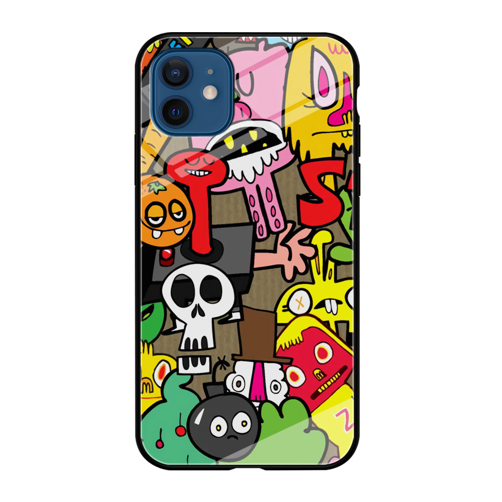 Doodle Halloween Scary Night iPhone 12 Case