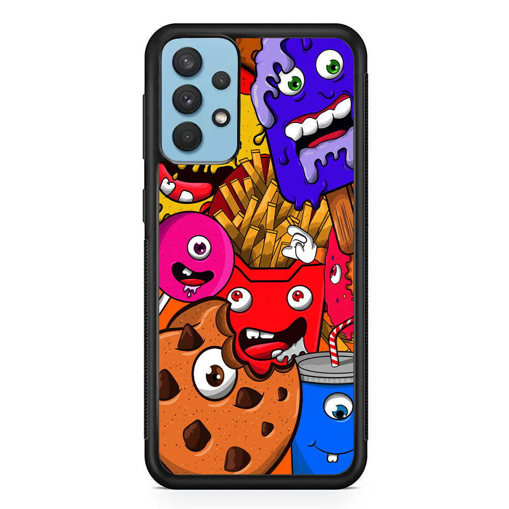 Doodle Monsters Snack Samsung Galaxy A32 Case