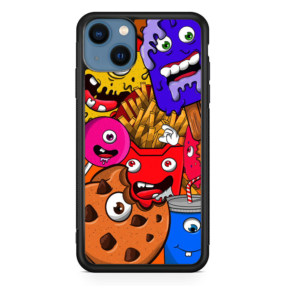 Doodle Monsters Snack iPhone 13 Case