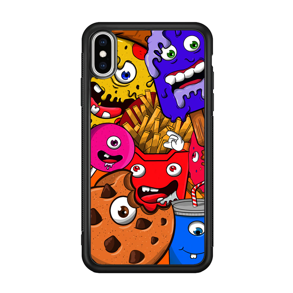 Doodle Monsters Snack iPhone X Case