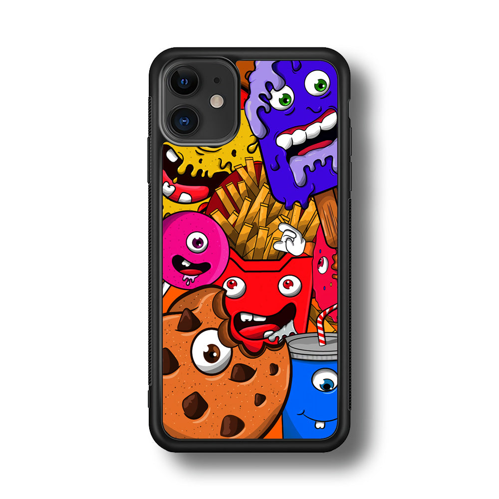 Doodle Monsters Snack iPhone 11 Case