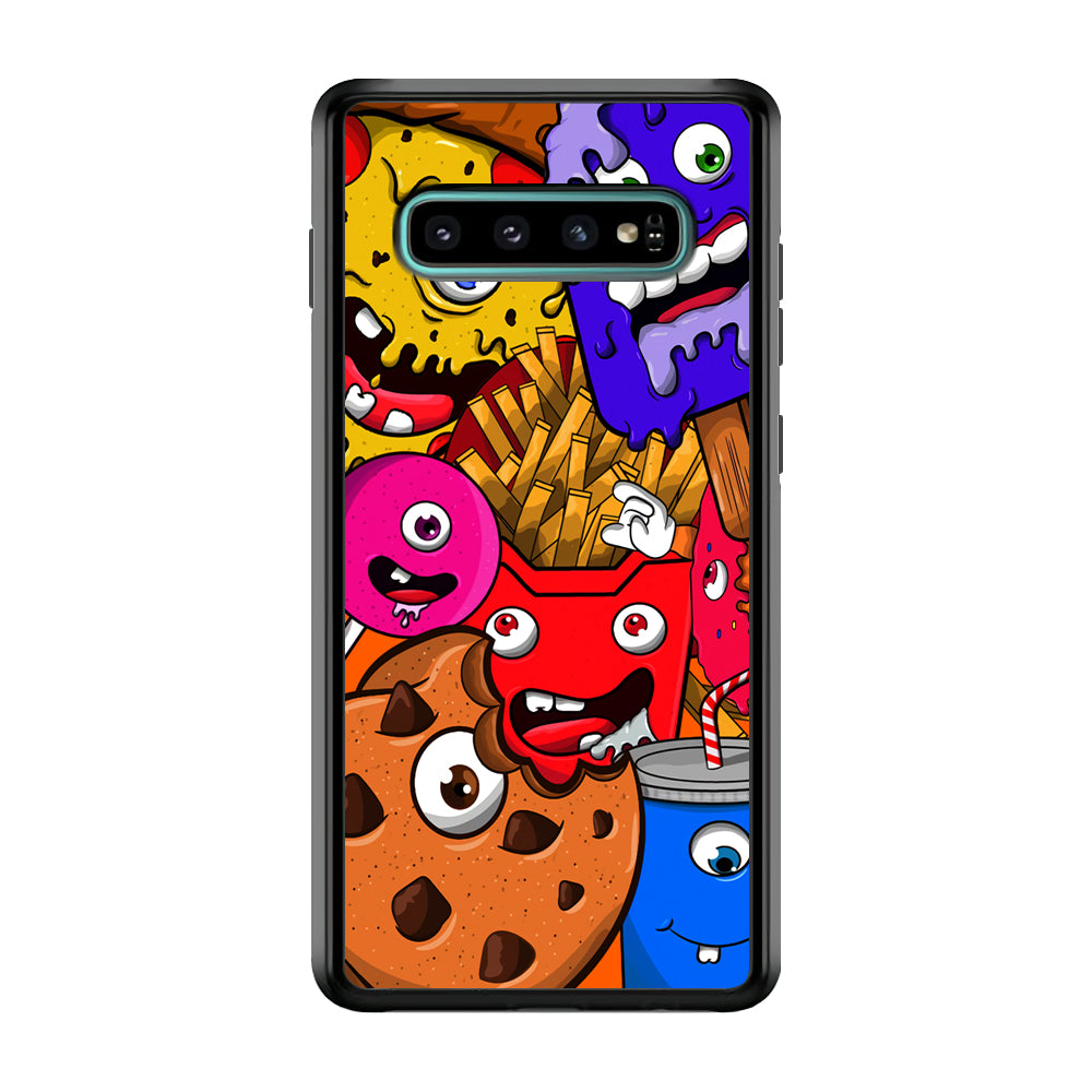 Doodle Monsters Snack Samsung Galaxy S10 Case