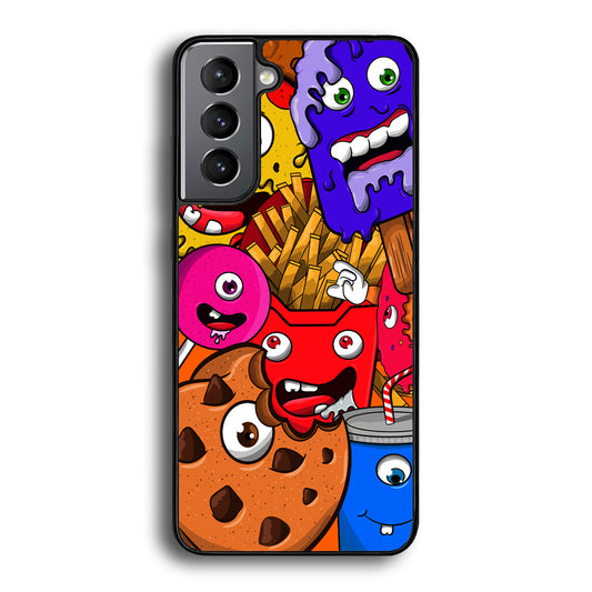 Doodle Monsters Snack Samsung Galaxy S21 Plus Case - Carneyforia