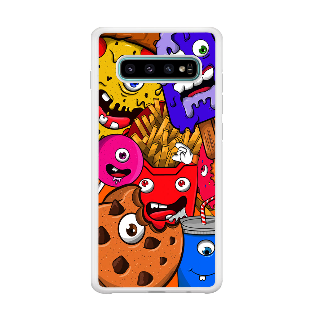 Doodle Monsters Snack Samsung Galaxy S10 Case