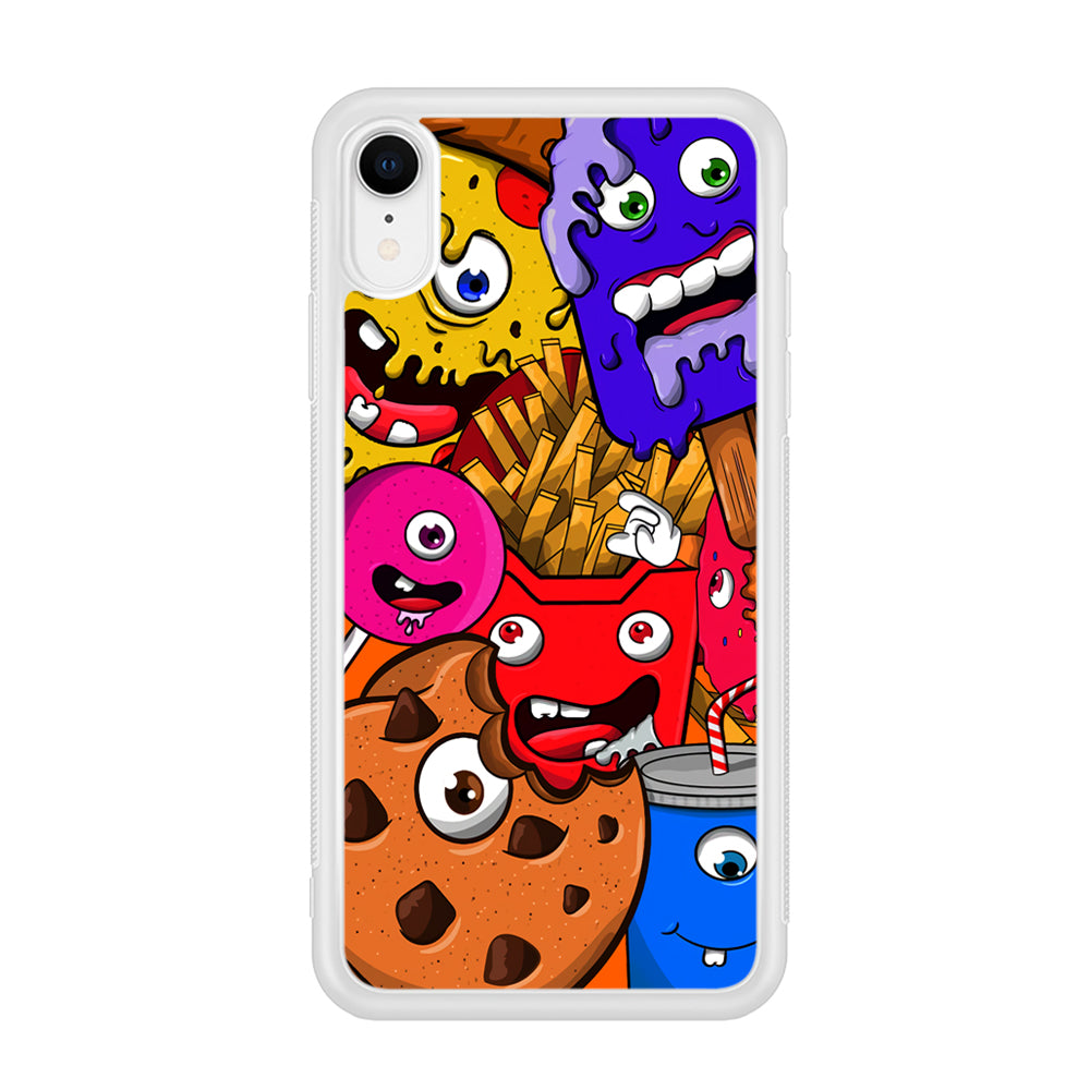 Doodle Monsters Snack iPhone XR Case