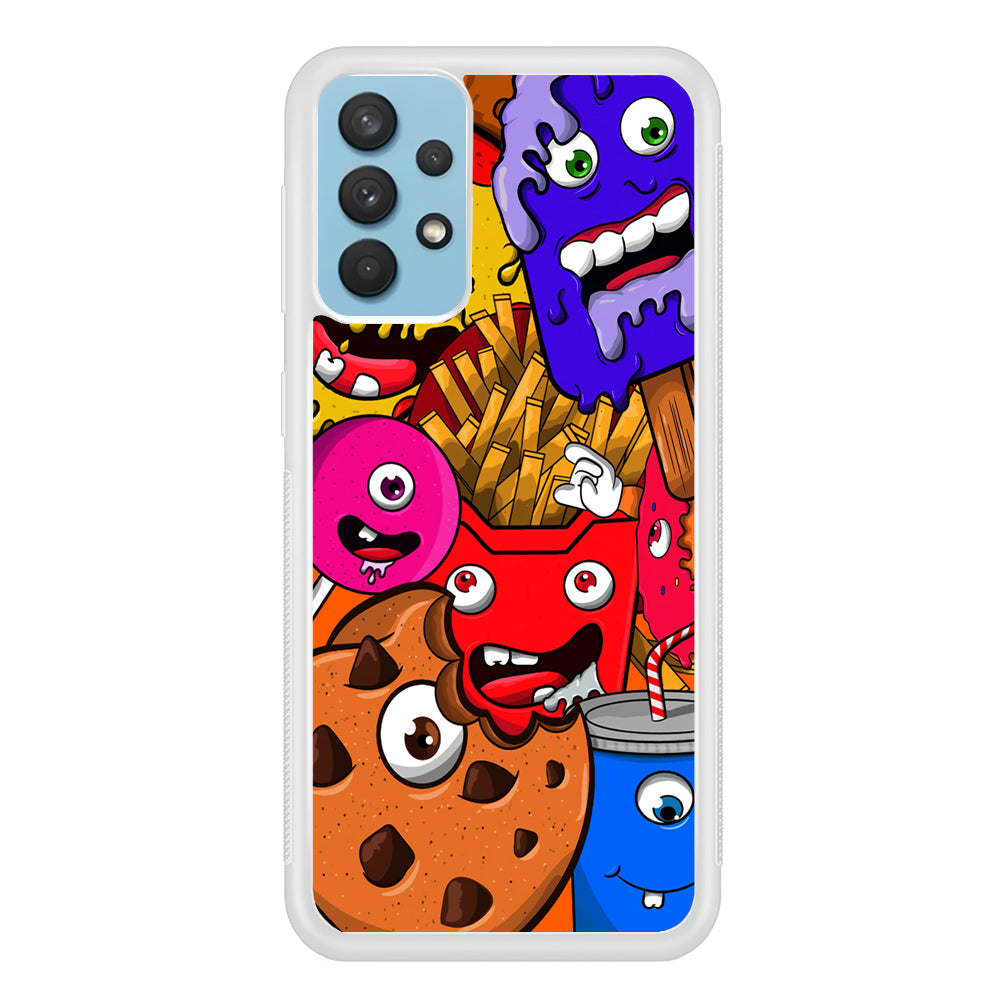 Doodle Monsters Snack Samsung Galaxy A32 Case