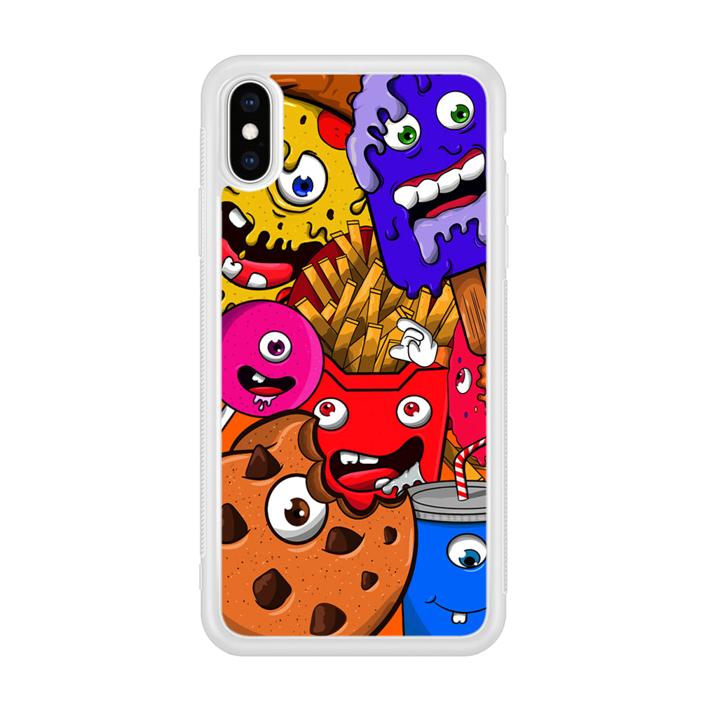 Doodle Monsters Snack iPhone X Case