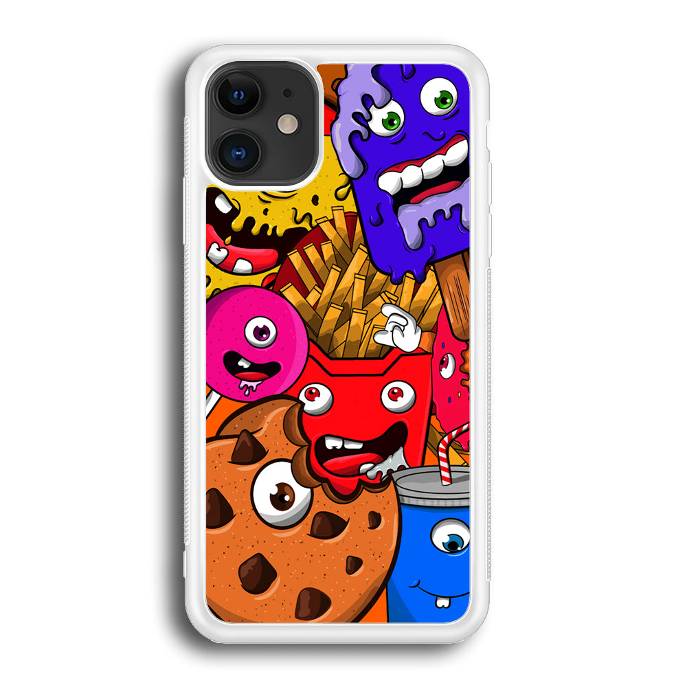 Doodle Monsters Snack iPhone 12 Case
