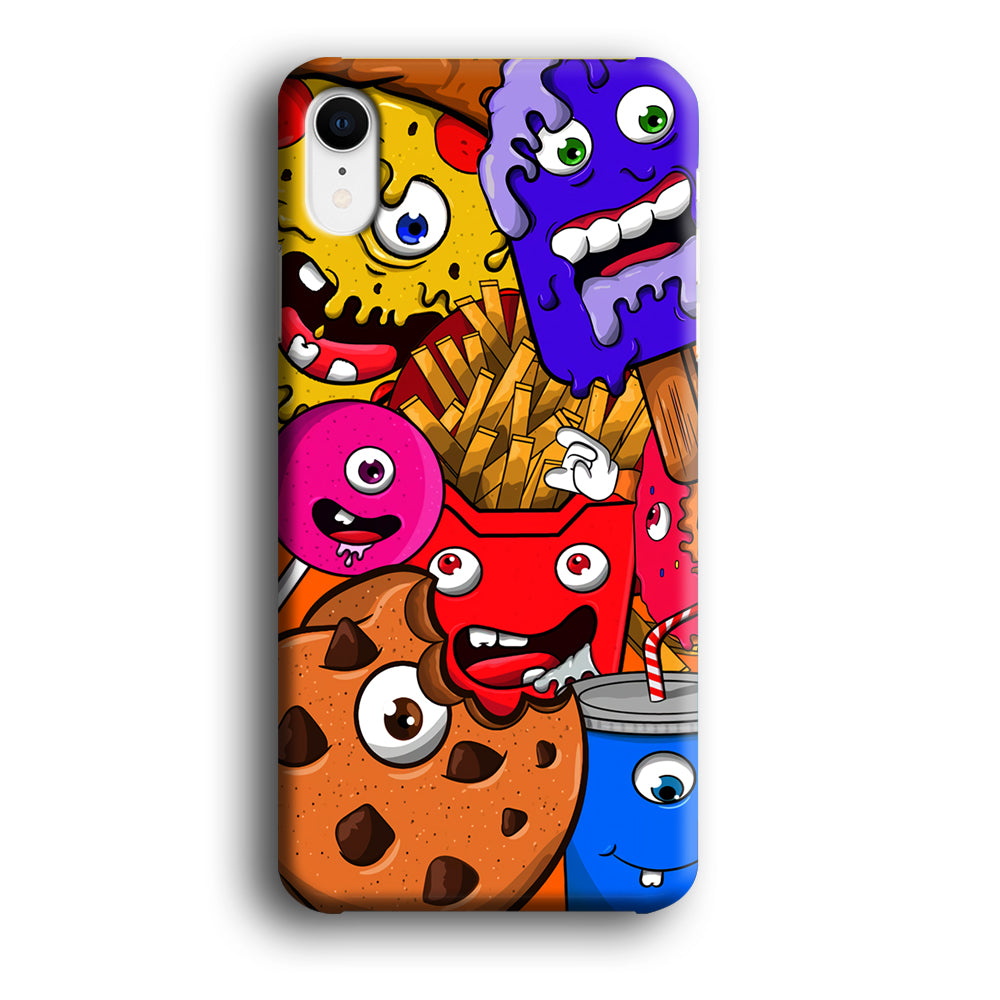 Doodle Monsters Snack iPhone XR Case