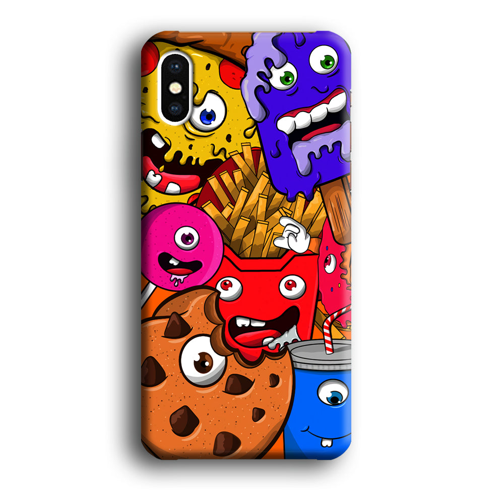 Doodle Monsters Snack iPhone X Case