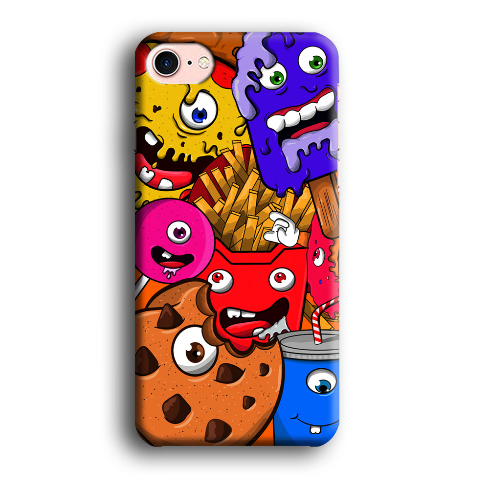 Doodle Monsters Snack iPhone 8 Case