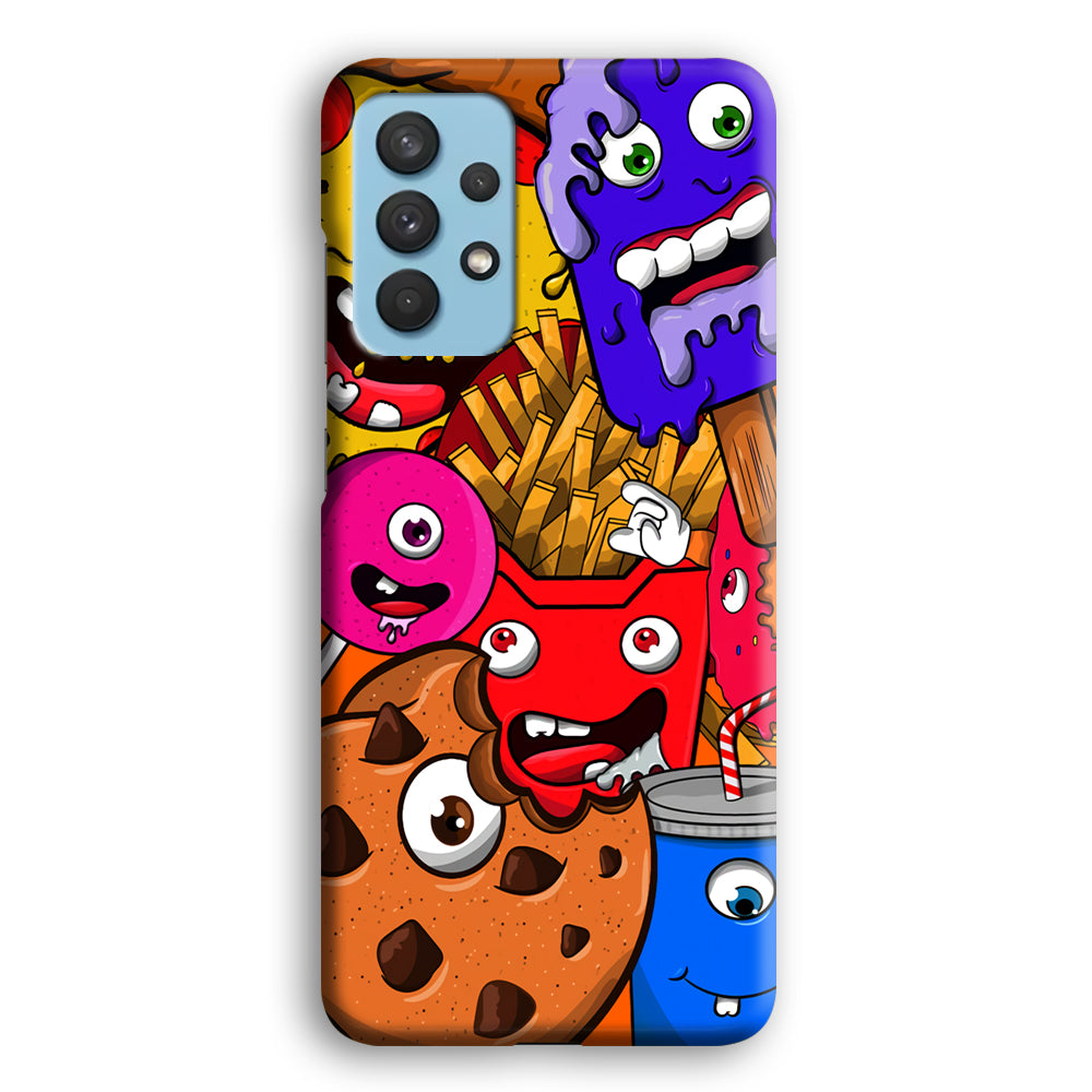 Doodle Monsters Snack Samsung Galaxy A32 Case