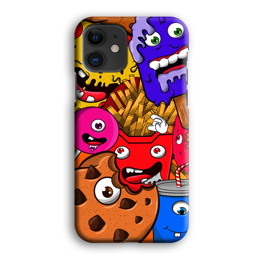 Doodle Monsters Snack iPhone 12 Case