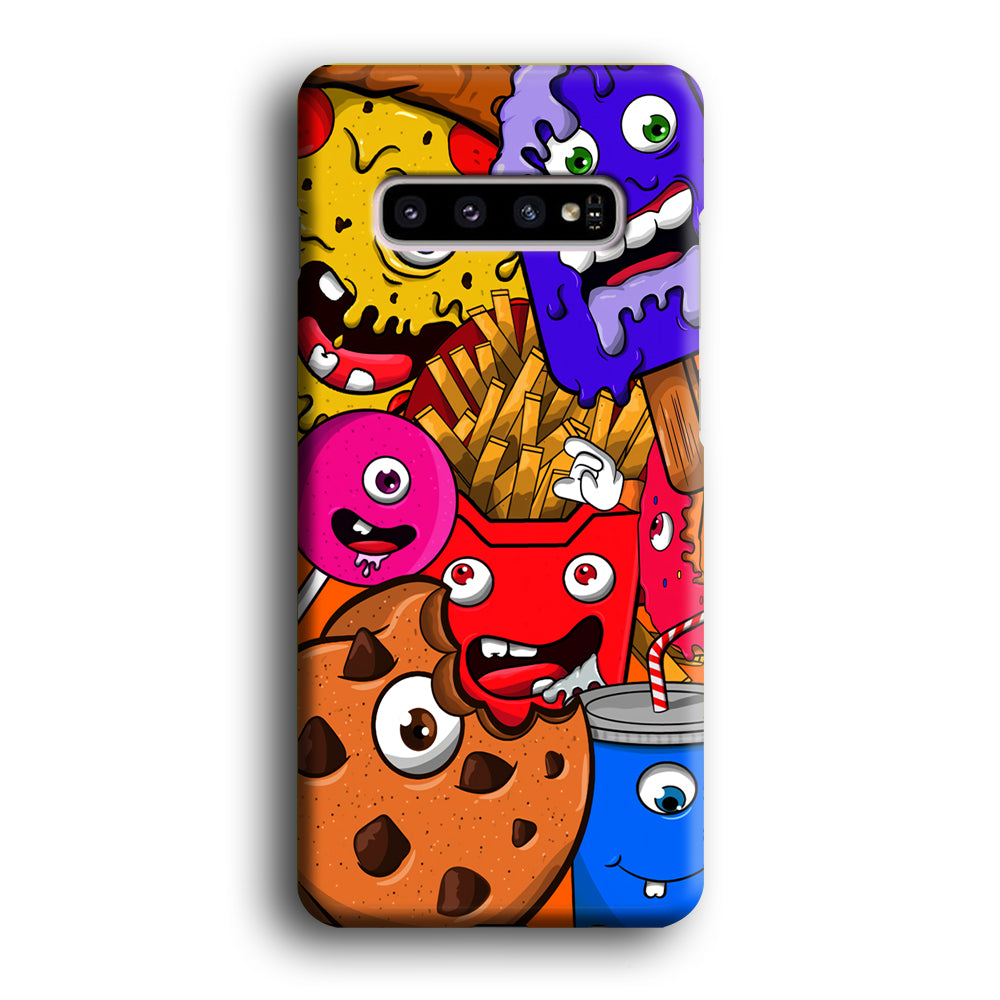 Doodle Monsters Snack Samsung Galaxy S10 Case