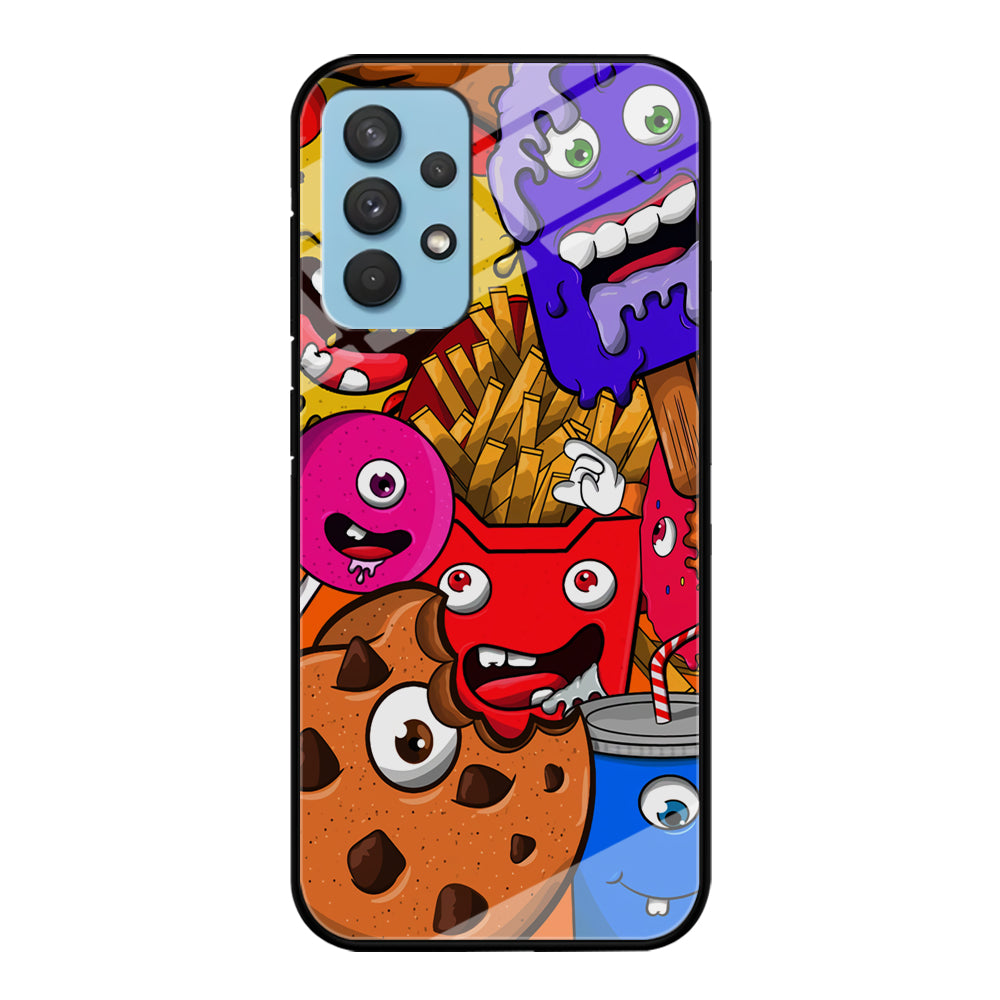 Doodle Monsters Snack Samsung Galaxy A32 Case