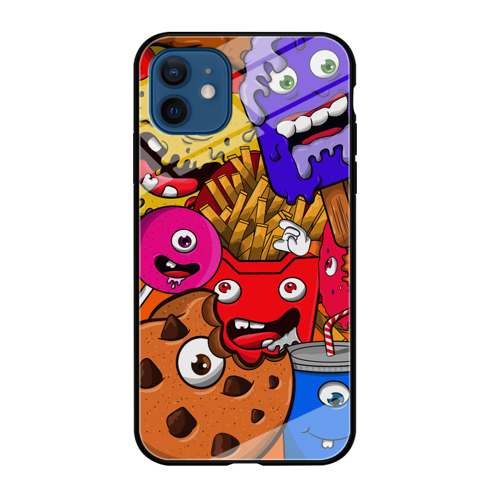 Doodle Monsters Snack iPhone 12 Case