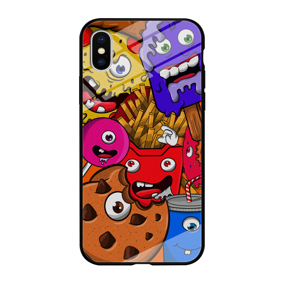 Doodle Monsters Snack iPhone X Case