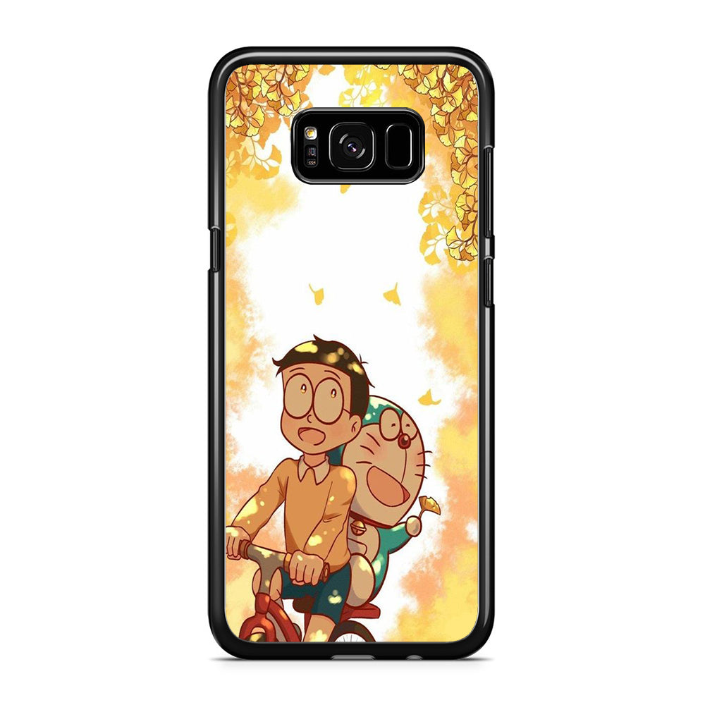 Doraemon Nobita Spring Season Samsung Galaxy S8 Plus Case Rubber Black (2D Case)