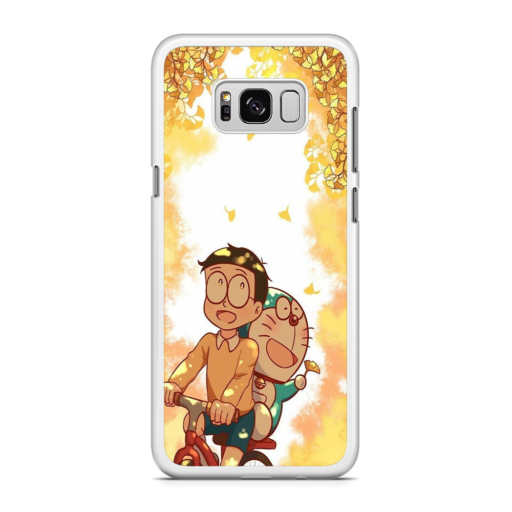 Doraemon Nobita Spring Season Samsung Galaxy S8 Plus Case Rubber White (2D Case)