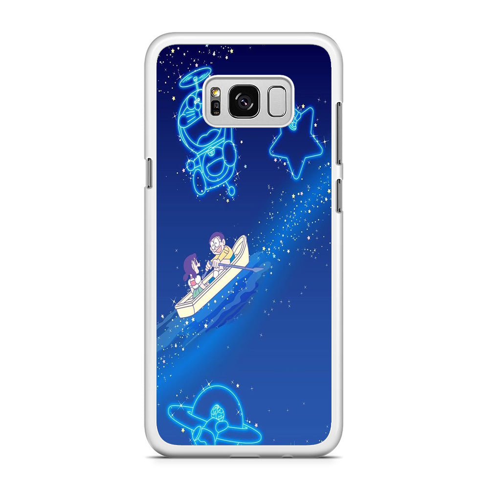 Doraemon Sweet Nobita Couple Samsung Galaxy S8 Plus Case Rubber White (2D Case)