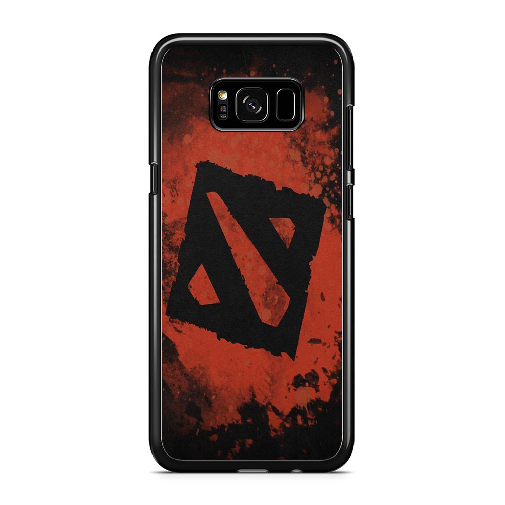Dota Red Brush Logo Samsung Galaxy S8 Plus Case Rubber Black (2D Case)